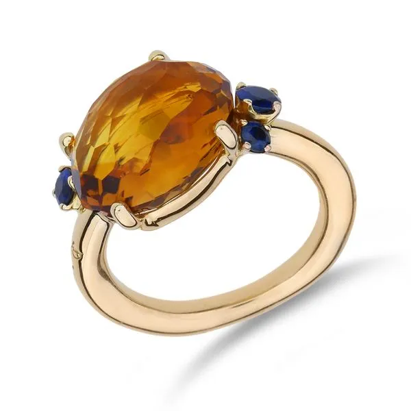 Pomellato Bahia 18K Citrine and Sapphire Ring | Purple Creek